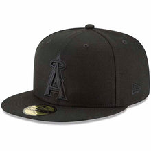 Load image into Gallery viewer, Los Angeles Anaheim New Era MLB Angels 59FIFTY 5950 Fitted Cap Hat Black Crown/Visor Black Logo