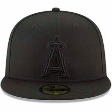 Load image into Gallery viewer, Los Angeles Anaheim New Era MLB Angels 59FIFTY 5950 Fitted Cap Hat Black Crown/Visor Black Logo