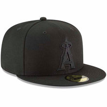 Load image into Gallery viewer, Los Angeles Anaheim New Era MLB Angels 59FIFTY 5950 Fitted Cap Hat Black Crown/Visor Black Logo
