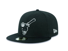 Load image into Gallery viewer, San Diego Padres New Era MLB 59Fifty 5950 Fitted Cap Hat Black Crown/Visor Black/White Swinging Friar Monk Logo