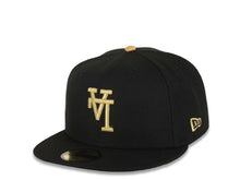 Load image into Gallery viewer, Los Angeles Dodgers New Era MLB 59FIFTY 5950 Fitted Cap Hat Black Crown/Visor Metallic Gold Upside Down Logo 100th Anniversary Side Patch Green UV
