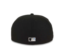 Load image into Gallery viewer, San Diego Padres New Era MLB 59FIFTY 5950 Fitted Cap Hat Black Crown/Visor White/Sky Blue Logo Petco Park 20 Years Side Patch Sky Blue UV