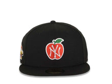 Load image into Gallery viewer, New York Yankees New Era MLB 59FIFTY 5950 Fitted Cap Hat Black Crown/Visor White/Red Apple Logo 2001 World Series Side Patch Gray UV