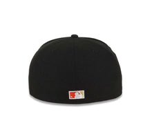 Load image into Gallery viewer, San Diego Padres New Era MLB 59FIFTY 5950 Fitted Cap Hat Black Crown/Visor White/Metallic Gold/Red Flame Logo 40th Anniversary Side Patch Gray UV