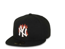 Load image into Gallery viewer, New York Yankees New Era MLB 59FIFTY 5950 Fitted Cap Hat Black Crown/Visor White/Metallic Gold/Red Flame Logo 1996 World Series Side Patch Gray UV