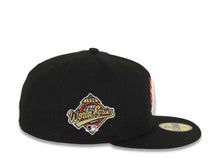 Load image into Gallery viewer, New York Yankees New Era MLB 59FIFTY 5950 Fitted Cap Hat Black Crown/Visor White/Metallic Gold/Red Flame Logo 1996 World Series Side Patch Gray UV