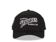 Load image into Gallery viewer, San Diego Padres New Era MLB 9FORTY 940 Adjustable A-Frame Cap Hat Black Crown/Visor Black/White Baseball Club Logo 40th Anniversary Side Patch GrayUV