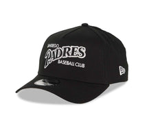 Load image into Gallery viewer, San Diego Padres New Era MLB 9FORTY 940 Adjustable A-Frame Cap Hat Black Crown/Visor Black/White Baseball Club Logo 40th Anniversary Side Patch GrayUV
