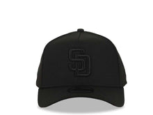 Load image into Gallery viewer, San Diego Padres New Era MLB 9FORTY 940 Adjustable A-Frame Cap Hat Black Crown/Visor Black Logo Black UV