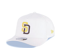 Load image into Gallery viewer, San Diego Padres New Era MLB 9FORTY 940 Adjustable A-Frame Cap Hat White Crown/Visor Yellow/Brown Logo Petco Park 20 Years Side Patch Yellow UV