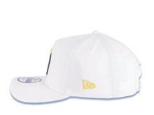 Load image into Gallery viewer, San Diego Padres New Era MLB 9FORTY 940 Adjustable A-Frame Cap Hat White Crown/Visor Yellow/Brown Logo Petco Park 20 Years Side Patch Yellow UV