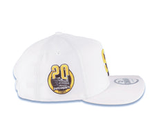 Load image into Gallery viewer, San Diego Padres New Era MLB 9FORTY 940 Adjustable A-Frame Cap Hat White Crown/Visor Yellow/Brown Logo Petco Park 20 Years Side Patch Yellow UV