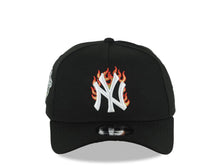 Load image into Gallery viewer, New York Yankees New Era MLB 9FORTY 940 Adjustable A-Frame Cap Hat Black Crown/Visor White/Metallic Gold/Red Flame Logo 1998 World Series Side Patch