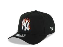 Load image into Gallery viewer, New York Yankees New Era MLB 9FORTY 940 Adjustable A-Frame Cap Hat Black Crown/Visor White/Metallic Gold/Red Flame Logo 1998 World Series Side Patch