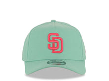 Load image into Gallery viewer, San Diego Padres New Era MLB 9FORTY 940 Adjustable A-Frame Cap Hat Light Teal Crown/Visor Magenta Logo Gray UV