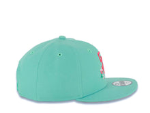 Load image into Gallery viewer, (Youth) San Diego Padres New Era MLB 9FIFTY 950 Kid Snapback Cap Hat Light Teal Crown/Visor Magenta with Rose Logo Gray UV (City Connect Color )