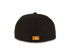 Load image into Gallery viewer, San Diego Padres New Era MLB 59FIFTY 5950 Fitted Cap Hat Black Crown/Visor Brown/Yellow/Orange Logo 40th Anniversary Side Patch Green UV