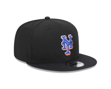 Load image into Gallery viewer, New York Mets New Era MLB 9FIFTY 950 Snapback Cap Hat Black Crown/Visor Team Color Logo Gray UV