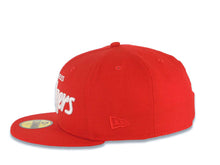 Load image into Gallery viewer, Los Angeles Dodgers New Era MLB 59FIFTY 5950 Fitted Cap Hat Red Crown/Visor White Text/Script Logo 60th Anniversary Side Patch Gray UV