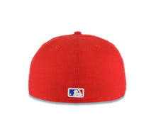 Load image into Gallery viewer, Los Angeles Dodgers New Era MLB 59FIFTY 5950 Fitted Cap Hat Red Crown/Visor White Text/Script Logo 60th Anniversary Side Patch Gray UV