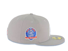 Load image into Gallery viewer, Los Angeles Dodgers New Era MLB 59FIFTY 5950 Fitted Cap Hat Gray Crown/Visor White Logo With Palm Tree 60th Anniversary Side Patch Sky Blue UV