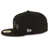 Load image into Gallery viewer, San Diego Padres New Era MLB 59FIFTY 5950 Fitted Cap Hat Black Crown/Visor Black/White Script/Text Logo Gray UV