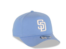 Load image into Gallery viewer, San Diego Padres New Era MLB 9FORTY 940 A-Frame Adjustable Cap Hat Sky Blue Crown/Visor White Logo Gray UV