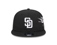 Load image into Gallery viewer, San Diego Padres New Era MLB 9FIFTY 950 Snapback Cap Hat Black Crown/Visor White Logo (City Art)