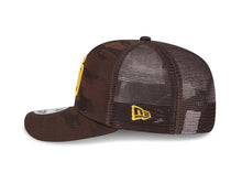 Load image into Gallery viewer, San Diego Padres New Era MLB 9SEVENTY 970 Mesh/Trucker Snapback Cap Hat Camo Brown Crown/Visor Yellow Logo