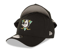 Load image into Gallery viewer, Mighty Ducks New Era NHL 9FORTY 940 Adjustable A-Frame Cap Hat Black Crown/Visor Team Color Logo Gray UV