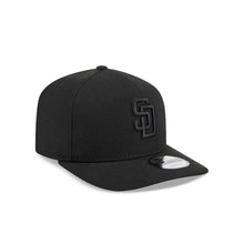 Load image into Gallery viewer, San Diego Padres New Era MLB 9FIFTY 950 Snapback A-Frame Cap Hat Black Crown/Visor Black Logo