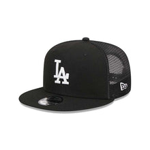 Load image into Gallery viewer, Los Angeles Dodgers New Era MLB 9FIFTY 950 Snapback Trucker/Mesh Cap Hat Black Crown/Visor White Logo