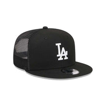 Load image into Gallery viewer, Los Angeles Dodgers New Era MLB 9FIFTY 950 Snapback Trucker/Mesh Cap Hat Black Crown/Visor White Logo