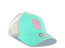Load image into Gallery viewer, (City Connect) San Diego Padres New Era MLB 9FORTY 940 Adjsutable Mesh/Trucker Cap Hat Teal/Gray Mesh Crown/Visor Magenta Logo