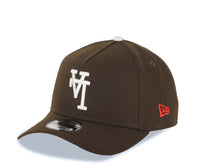 Load image into Gallery viewer, Los Angeles Dodgers New Era MLB 9FORTY 940 Adjustable A-Frame Cap Hat Brown Crown/Visor White Upside Down Logo 100th Anniversary Side Patch Pink UV