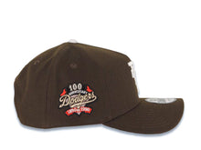 Load image into Gallery viewer, Los Angeles Dodgers New Era MLB 9FORTY 940 Adjustable A-Frame Cap Hat Brown Crown/Visor White Upside Down Logo 100th Anniversary Side Patch Pink UV