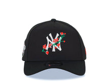 Load image into Gallery viewer, New York Yankees New Era MLB 9FORTY 940 Adjustable A-Frame Cap Hat Black Crown/Visor White/Red With Rose Logo 1998 World Series Side Patch Gray UV