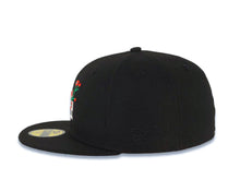 Load image into Gallery viewer, Los Angeles Dodgers New Era MLB 59FIFTY 5950 Fitted Cap Hat Black Crown/Visor White/Red With Rose Logo 40th Anniversary Side Patch Gray UV