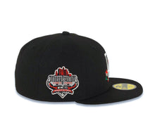 Load image into Gallery viewer, Los Angeles Dodgers New Era MLB 59FIFTY 5950 Fitted Cap Hat Black Crown/Visor White/Red With Rose Logo 40th Anniversary Side Patch Gray UV