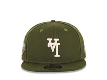 Load image into Gallery viewer, Los Angeles Dodgers New Era MLB 9FIFTY 950 Snapback Cap Hat Olive Green Crown/Visor White Upside Down Logo 40th Anniversary Stadium Side Patch Gray UV