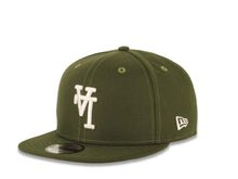 Load image into Gallery viewer, Los Angeles Dodgers New Era MLB 9FIFTY 950 Snapback Cap Hat Olive Green Crown/Visor White Upside Down Logo 40th Anniversary Stadium Side Patch Gray UV