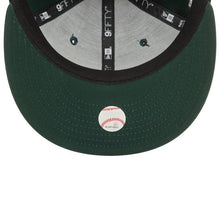 Load image into Gallery viewer, Los Angeles Dodgers New Era MLB 9FIFTY 950 Snapback Cap Hat Dark Green Crown/Visor Wheat/Dark Brown/Black Text Logo 100th Anniversary Wordmark Side Patch