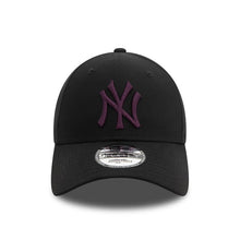 Load image into Gallery viewer, New York Yankees New Era MLB 9FORTY 940 Adjustable Cap Hat Black Crown/Visor Purple Logo