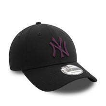 Load image into Gallery viewer, New York Yankees New Era MLB 9FORTY 940 Adjustable Cap Hat Black Crown/Visor Purple Logo