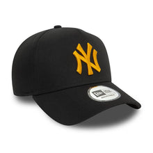 Load image into Gallery viewer, New York Yankees New Era MLB 9FORTY 940 Adjustable A-Frame Cap Hat Black Crown/Visor Yellow Logo