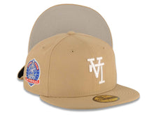 Load image into Gallery viewer, Los Angeles Dodgers New Era MLB 59FIFTY 5950 Fitted Cap Hat Khaki Crown/Visor White Upside Down Logo 60th Anniversary Side Patch Gray UV