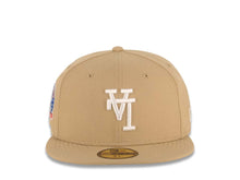Load image into Gallery viewer, Los Angeles Dodgers New Era MLB 59FIFTY 5950 Fitted Cap Hat Khaki Crown/Visor White Upside Down Logo 60th Anniversary Side Patch Gray UV