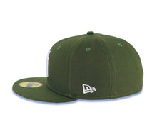 Load image into Gallery viewer, Los Angeles Dodgers New Era MLB 59FIFTY 5950 Fitted Cap Hat Olive Green Crown/Visor White Upside Down Logo 40th Anniversary Stadium Side Patch Gray UV
