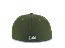 Load image into Gallery viewer, Los Angeles Dodgers New Era MLB 59FIFTY 5950 Fitted Cap Hat Olive Green Crown/Visor White Upside Down Logo 40th Anniversary Stadium Side Patch Gray UV