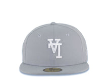 Load image into Gallery viewer, Los Angeles Dodgers New Era MLB 59FIFTY 5950 Fitted Cap Hat Gray Crown/Visor White Upside Down Logo Gray UV